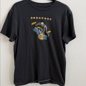 Pearl Jam Backspacer Black Graphic T-Shirt with Astronaut Design